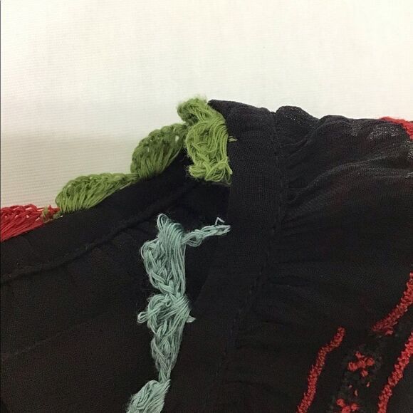 Joie Geromine Black Mini Dress Silk Floral Embroidered Mini Dress New Size XS - Picture 8 of 10